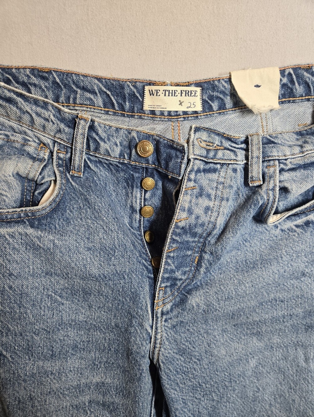 We The Free X Free People Lucky You Mid Rise Barrel Jeans Size 25 - Picture 7 of 11